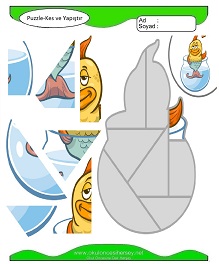 Puzzle Kes Yapıştır Çalışma Sayfaları